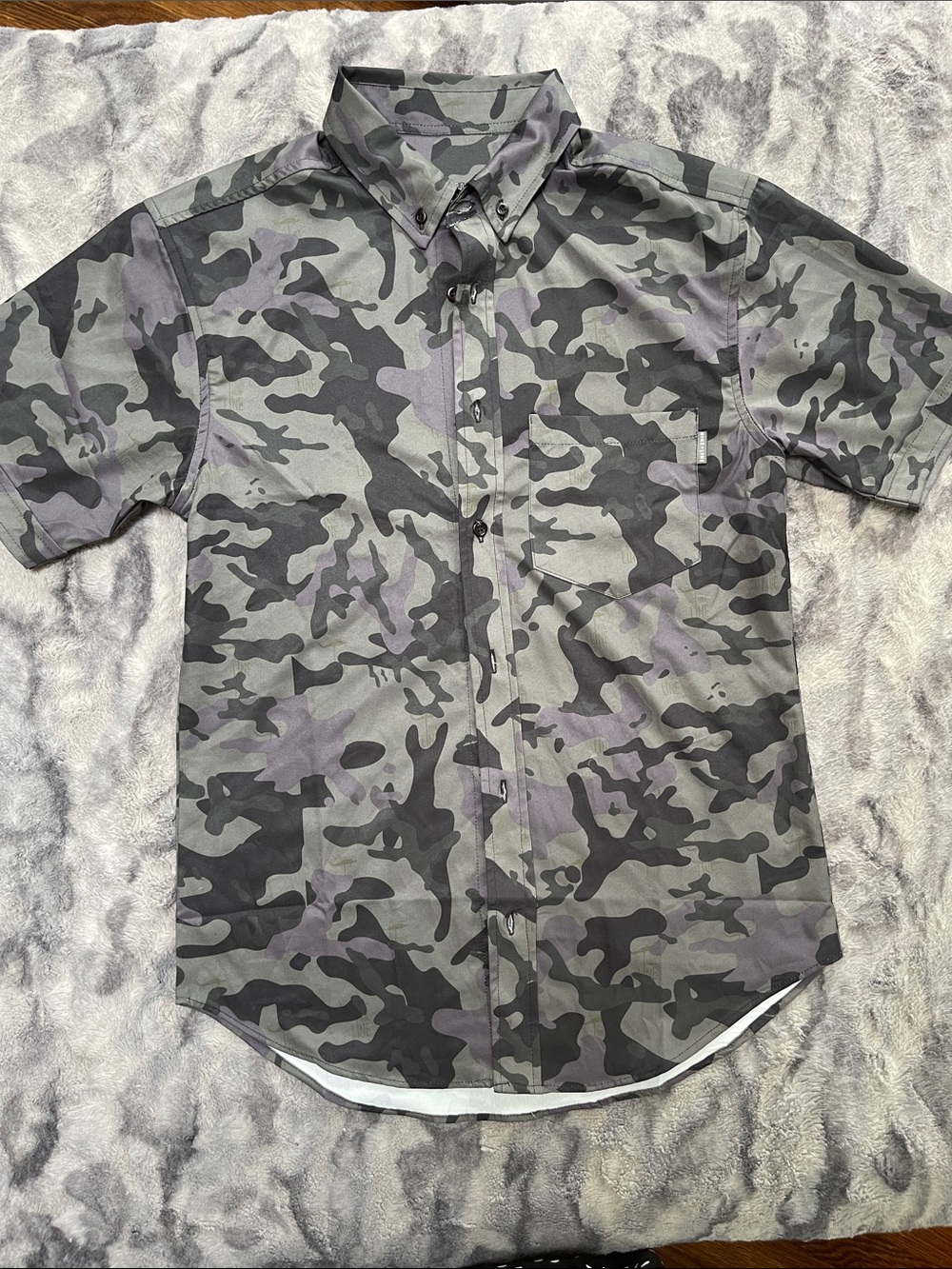 Nine Line Apparel Camo Button-Down Shirt - Gray/Black